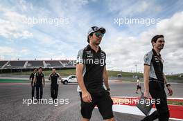 Sergio Perez (MEX) Sahara Force India F1 walks the circuit. 20.10.2016. Formula 1 World Championship, Rd 18, United States Grand Prix, Austin, Texas, USA, Preparation Day.