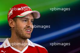 Sebastian Vettel (GER) Ferrari in the FIA Press Conference. 20.10.2016. Formula 1 World Championship, Rd 18, United States Grand Prix, Austin, Texas, USA, Preparation Day.