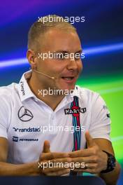 Valtteri Bottas (FIN) Williams in the FIA Press Conference. 20.10.2016. Formula 1 World Championship, Rd 18, United States Grand Prix, Austin, Texas, USA, Preparation Day.