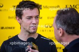 Jolyon Palmer (GBR) Renault Sport F1 Team with the media. 20.10.2016. Formula 1 World Championship, Rd 18, United States Grand Prix, Austin, Texas, USA, Preparation Day.