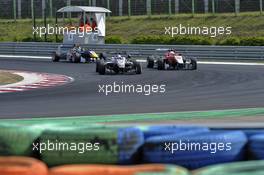 George Russell (GBR) HitechGP Dallara F312 – Mercedes-Benz, Guanyu Zhou (CHN) Motopark Dallara F312 – Volkswagen,  23.04.2016. FIA F3 European Championship 2016, Round 2, Race 2, Hungaroring, Hungary