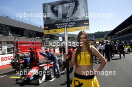 Grid girl of Maximilian Günther (GER) Prema Powerteam Dallara F312 – Mercedes-Benz.  21.05.2016. FIA F3 European Championship 2016, Round 4, Race 1, Spielberg, Austria