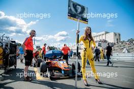 grid girl, Mikkel Jensen (DNK) kfzteile24 Mücke Motorsport Dallara F312 - Mercedes-Benz,  25.06.2016. FIA F3 European Championship 2016, Round 5, Race 2, Norisring, Germany