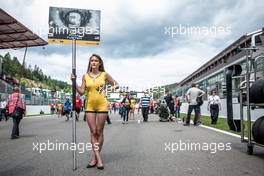 Grid girl,  30.07.2016. FIA F3 European Championship 2016, Round 7, Race 3, Spa, Belgium