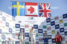 Podium: Race winner Lance Stroll (CAN) Prema Powerteam Dallara F312 - Mercedes-Benz; second place Joel Eriksson (SWE) Motopark Dallara F312 - Volkswagen; third place Jake Hughes (GBR) Carlin Dallara F312 - Volkswagen.  16.10.2016. FIA F3 European Championship 2016, Round 10, Race 1, Hockenheimring, Germany