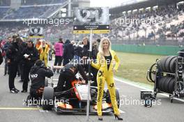 Grid girl of Anthoine Hubert (FRA) Van Amersfoort Racing Dallara F312 - Mercedes-Benz.   16.10.2016. FIA F3 European Championship 2016, Round 10, Race 1, Hockenheimring, Germany
