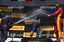 Race 2, 1st position Alex Lynn (GBR) Dams, 2nd position Pierre Gasly (FRA) PREMA Racing and 3rd position Jordan King (GBR) Racing Engineering 15.05.2016. GP2 Series, Rd 1, Barcelona, Spain, Sunday.