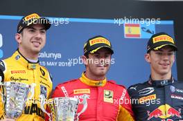 Race 1, 1st position  Norman Nato (FRA) Racing Engineering, 2nd position Nicolas Latifi (CAN) Dams and 3rd position Pierre Gasly (FRA) PREMA Racing 14.05.2016. GP2 Series, Rd 1, Barcelona, Spain, Saturday.