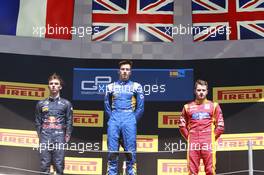 Race 2, 1st position Alex Lynn (GBR) Dams, 2nd position Pierre Gasly (FRA) PREMA Racing and 3rd position Jordan King (GBR) Racing Engineering 15.05.2016. GP2 Series, Rd 1, Barcelona, Spain, Sunday.