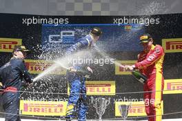 Race 2, 1st position Alex Lynn (GBR) Dams, 2nd position Pierre Gasly (FRA) PREMA Racing and 3rd position Jordan King (GBR) Racing Engineering 15.05.2016. GP2 Series, Rd 1, Barcelona, Spain, Sunday.