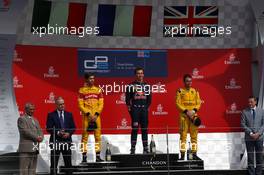Race 1, 1st position Pierre Gasly (FRA) PREMA Racing, 2nd position  Antonio Giovinazzi (ITA) PREMA Racing and 3rd position Oliver Rowland (GBR) MP Motorsport 09.07.2016. GP2 Series, Rd 5, Silverstone, England, Saturday.