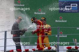 Race 2, 1st position  Norman Nato (FRA) Racing Engineering, 2nd position Pierre Gasly (FRA) PREMA Racing and 3rd position  Antonio Giovinazzi (ITA) PREMA Racing 04.09.2016. GP2 Series, Rd 9, Monza, Italy, Sunday.