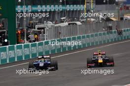 Race 1, Sergio Canamasas (ESP) Carlin and Pierre Gasly (FRA) PREMA Racing 01.10.2016. GP2 Series, Rd 10, Sepang, Malaysia, Saturday.