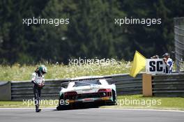 #29 Montaplast by Land-Motorsport, Audi R8 LMS: Christopher Mies stellt seinen Audi R8 ab. 22.-24.07.2016, ADAC GT-Masters, Round 4, Spielberg, Austria.