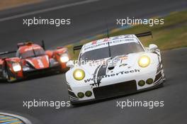 Proton Competition, Porsche 911 RSR, Cooper MacNeil, Leh Keen, Marc Miller 05.06.2016. Le Mans 24 Hours Test Day, Le Mans, France.