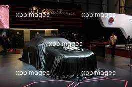 covered new Alfa Romeo Giulia 01-02.03.2016. Geneva International Motor Show, Geneva, Switzerland. www.xpbimages.com, EMail: requests@xpbimages.com - copy of publication required for printed pictures. Every used picture is fee-liable. © Copyright: Photo4 / XPB Images