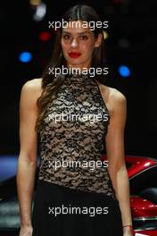 Stand Girl 01-02.03.2016. Geneva International Motor Show, Geneva, Switzerland. www.xpbimages.com, EMail: requests@xpbimages.com - copy of publication required for printed pictures. Every used picture is fee-liable. © Copyright: Photo4 / XPB Images