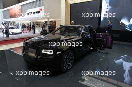 Rolls Royce Ghost Blackbadge 01-02.03.2016. Geneva International Motor Show, Geneva, Switzerland. www.xpbimages.com, EMail: requests@xpbimages.com - copy of publication required for printed pictures. Every used picture is fee-liable. © Copyright: Photo4 / XPB Images