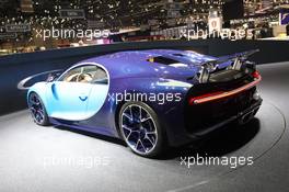 Bugatti Chiron 01-02.03.2016. Geneva International Motor Show, Geneva, Switzerland. www.xpbimages.com, EMail: requests@xpbimages.com - copy of publication required for printed pictures. Every used picture is fee-liable. © Copyright: Photo4 / XPB Images