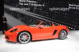 Porsche 118 Boxster S 01-02.03.2016. Geneva International Motor Show, Geneva, Switzerland. www.xpbimages.com, EMail: requests@xpbimages.com - copy of publication required for printed pictures. Every used picture is fee-liable. © Copyright: Photo4 / XPB Images