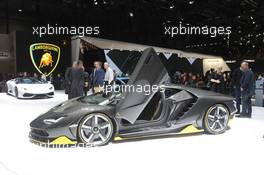 Lamborghini Centenario 770-4 01-02.03.2016. Geneva International Motor Show, Geneva, Switzerland. www.xpbimages.com, EMail: requests@xpbimages.com - copy of publication required for printed pictures. Every used picture is fee-liable. © Copyright: Photo4 / XPB Images