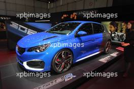 Peugeot 308 R Hybrid 01-02.03.2016. Geneva International Motor Show, Geneva, Switzerland. www.xpbimages.com, EMail: requests@xpbimages.com - copy of publication required for printed pictures. Every used picture is fee-liable. © Copyright: Photo4 / XPB Images