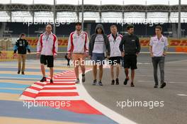 Pepe Oriola (ESP) SEAT Leon, Team Craft-Bamboo LUKOIL , Sergey Afanasyev (RUS) SEAT Leon, Team Craft-Bamboo LUKOIL , and James Nash (GBR) Seat Leon Team Craft-Bamboo LUKOIL 31.03.2016. TCR International Series, Rd 1, Sakhir, Bahrain, Thursday.