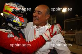 Race 1, Pepe Oriola (ESP) SEAT Leon, Team Craft-Bamboo LUKOIL race winner and Jaime Puig (ESP), SEAT Sport director 02.04.2016. TCR International Series, Rd 1, Sakhir, Bahrain, Saturday.