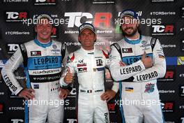 24.04.2016 - Race 1, Press conference, Jean-Karl Vernay (FRA) Volkswagen Golf Gti TCR, Leopard Racing, Gianni Morbidelli (ITA) Honda Civic TCR, West Coast Racing and Stefano Comini (SUI) Volkswagen Golf GTI TCR, Leopard Racing 22-24.04.2016 TCR International Series, Round 2, Estoril, Portugal