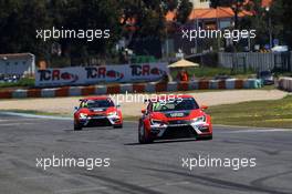 24.04.2016 - Race 1, Sergey Afanasyev (RUS) SEAT LeÃ³n, Team Craft-Bamboo LUKOIL leads James Nash (GBR) Seat Leon, Team Craft-Bamboo LUKOIL 22-24.04.2016 TCR International Series, Round 2, Estoril, Portugal