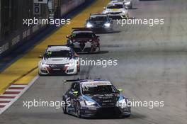 Race 1, Dusan Borkovic (SRB) Seat Leon, B3 Racing Team Hungary 17.09.2016. TCR International Series, Rd 9, Marina Bay Street Circuit, Singapore, Saturday.