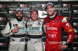 Race 1, Press conference Race 1with  1st position Jean-Karl Vernay Volkswagen Golf GTI TCR Leopard Racing  2nd position Stefano Comini (SUI) Volkswagen Golf GTI TCR, Leopard Racing  3rd position Pepe Oriola (ESP) SEAT Leon, Team Craft-Bamboo LUKOIL 17.09.2016. TCR International Series, Rd 9, Marina Bay Street Circuit, Singapore, Saturday.