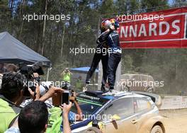 Podium - Andreas Mikkelsen (NOR) Anders Jaeger Synnevag (NOR) Volkswagen Polo R WRC 17-20.11.2016 FIA World Rally Championship 2016, Rd 14, Australia, Coffs Harbour, Australia