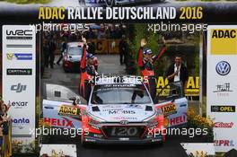 Thierry Neuville (BEL) Nicolas Gilsoul (BEL), Hyundai i20 WRC, Hyundai Motorsport 3th place 18-24.08.2016 FIA World Rally Championship 2016, Rd 9, Rally Deutschland, Trier, Germany