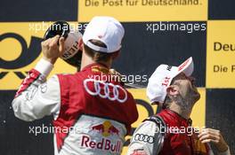 Podium: Mattias Ekstrom (SWE) Audi Sport Team Abt Sportsline, Audi A5 DTM and Rene Rast (GER) Audi Sport Team Rosberg, Audi RS 5 DTM. 18.06.2017, DTM Round 3, Hungaroring, Hungary, Sunday.