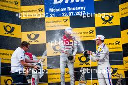 RenŽ Rast (GER) Audi Sport Team Rosberg, Audi RS 5 DTM Mike Rockenfeller (GER) Audi Sport Team Phoenix, Audi RS 5 DTM Marco Wittmann (GER) BMW Team RMG, BMW M4 DTM DTM podium 22.07.2017, DTM Round 5, Moscow, Russia, Saturday.