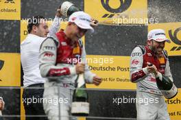 Podium: Race winner Rene Rast (GER) Audi Sport Team Rosberg, Audi RS 5 DTM and third placed Nico Muller (SUI) Audi Sport Team Abt Sportsline, Audi RS 5 DTM celebrates with the champagne. 24.09.2017, DTM Round 8, Red Bull Ring Spielberg, Austria, Sunday.