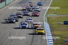 Timo Glock (GER) BMW Team RMG, BMW M4 DTM leads at the start of the race. 14.10.2017, DTM Round 9, Hockenheimring, Germany,  Saturday.