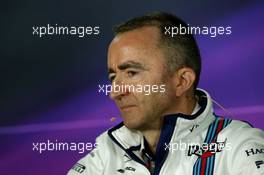 Paddy Lowe (GBR) Williams Chief Technical Officer in the FIA Press Conference. 24.03.2017. Formula 1 World Championship, Rd 1, Australian Grand Prix, Albert Park, Melbourne, Australia, Practice Day.
