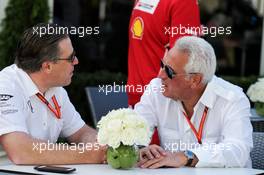 (L to R): Zak Brown (USA) McLaren Executive Director with Lawrence Stroll (CDN) Businessman. 24.03.2017. Formula 1 World Championship, Rd 1, Australian Grand Prix, Albert Park, Melbourne, Australia, Practice Day.