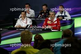 The FIA Press Conference (From back row (L to R)): Eric Boullier (FRA) McLaren Racing Director; Christian Horner (GBR) Red Bull Racing Team Principal; Paddy Lowe (GBR) Williams Chief Technical Officer; Toto Wolff (GER) Mercedes AMG F1 Shareholder and Executive Director; Maurizio Arrivabene (ITA) Ferrari Team Principal.  24.03.2017. Formula 1 World Championship, Rd 1, Australian Grand Prix, Albert Park, Melbourne, Australia, Practice Day.