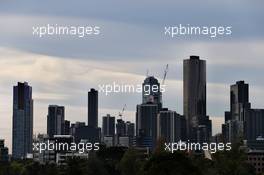 Scenic Melbourne skyline. 24.03.2017. Formula 1 World Championship, Rd 1, Australian Grand Prix, Albert Park, Melbourne, Australia, Practice Day.