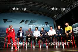 (L to R): Maurizio Arrivabene (ITA) Ferrari Team Principal; Monisha Kaltenborn (AUT) Sauber Team Principal; Guenther Steiner (ITA) Haas F1 Team Prinicipal; Toto Wolff (GER) Mercedes AMG F1 Shareholder and Executive Director; Christian Horner (GBR) Red Bull Racing Team Principal; Eric Boullier (FRA) McLaren Racing Director; Franz Tost (AUT) Scuderia Toro Rosso Team Principal; and Cyril Abiteboul (FRA) Renault Sport F1 Managing Director. 24.03.2017. Formula 1 World Championship, Rd 1, Australian Grand Prix, Albert Park, Melbourne, Australia, Practice Day.