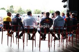 (L to R): Cyril Abiteboul (FRA) Renault Sport F1 Managing Director; Franz Tost (AUT) Scuderia Toro Rosso Team Principal; Eric Boullier (FRA) McLaren Racing Director; Christian Horner (GBR) Red Bull Racing Team Principal; Toto Wolff (GER) Mercedes AMG F1 Shareholder and Executive Director; Guenther Steiner (ITA) Haas F1 Team Prinicipal; Monisha Kaltenborn (AUT) Sauber Team Principal; and Maurizio Arrivabene (ITA) Ferrari Team Principal. 24.03.2017. Formula 1 World Championship, Rd 1, Australian Grand Prix, Albert Park, Melbourne, Australia, Practice Day.