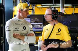 (L to R): Nico Hulkenberg (GER) Renault Sport F1 Team with Mark Slade (GBR) Renault Sport F1 Team Race Engineer. 24.03.2017. Formula 1 World Championship, Rd 1, Australian Grand Prix, Albert Park, Melbourne, Australia, Practice Day.