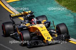 Nico Hulkenberg (GER) Renault Sport F1 Team RS17. 24.03.2017. Formula 1 World Championship, Rd 1, Australian Grand Prix, Albert Park, Melbourne, Australia, Practice Day.