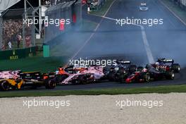 Esteban Ocon (FRA) Sahara Force India F1 VJM10 at the start of the race. 26.03.2017. Formula 1 World Championship, Rd 1, Australian Grand Prix, Albert Park, Melbourne, Australia, Race Day.