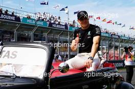 Valtteri Bottas (FIN) Mercedes AMG F1 on the drivers parade. 26.03.2017. Formula 1 World Championship, Rd 1, Australian Grand Prix, Albert Park, Melbourne, Australia, Race Day.