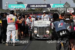 Lewis Hamilton (GBR) Mercedes AMG F1 on the drivers parade. 26.03.2017. Formula 1 World Championship, Rd 1, Australian Grand Prix, Albert Park, Melbourne, Australia, Race Day.