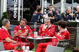 Maurizio Arrivabene (ITA) Ferrari Team Principal Mattia Binotto (ITA) Ferrari Chief Technical Officer (Right). 26.03.2017. Formula 1 World Championship, Rd 1, Australian Grand Prix, Albert Park, Melbourne, Australia, Race Day.